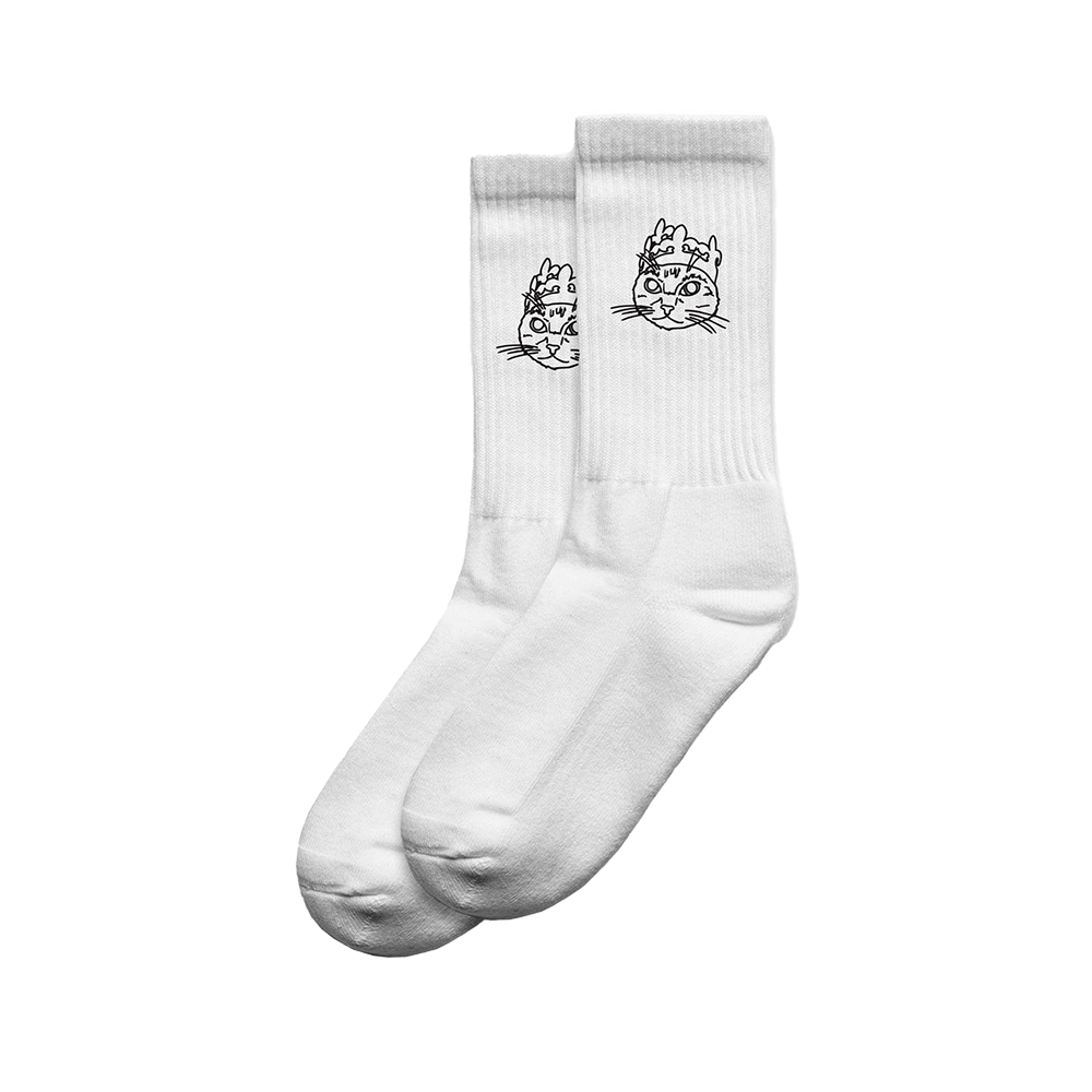 TDCC TH CAT SOCKS - (WHITE)